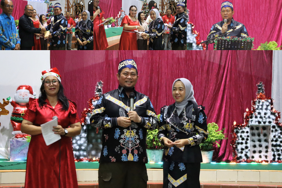 Bupati Katingan beserta Ketua TP-PKK Kabupaten Katingan Laksanakan Safari Natal di Desa Tumbang Manggu