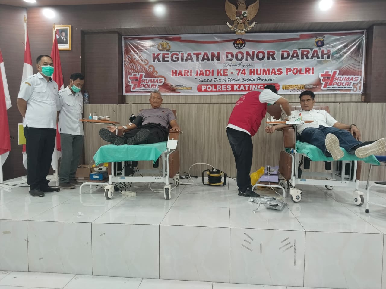 RSUD Mas Amsyar Kasongan dan POLRES Katingan Gelar Donor Darah Peringati Hari Jadi Humas POLRI ke-74